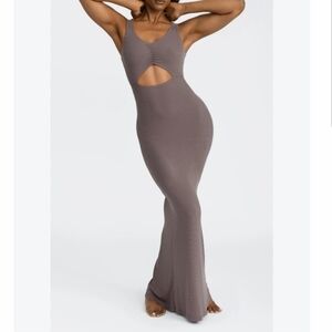 Riot Swim Dress Riley Ash Gray Stretch Maxi